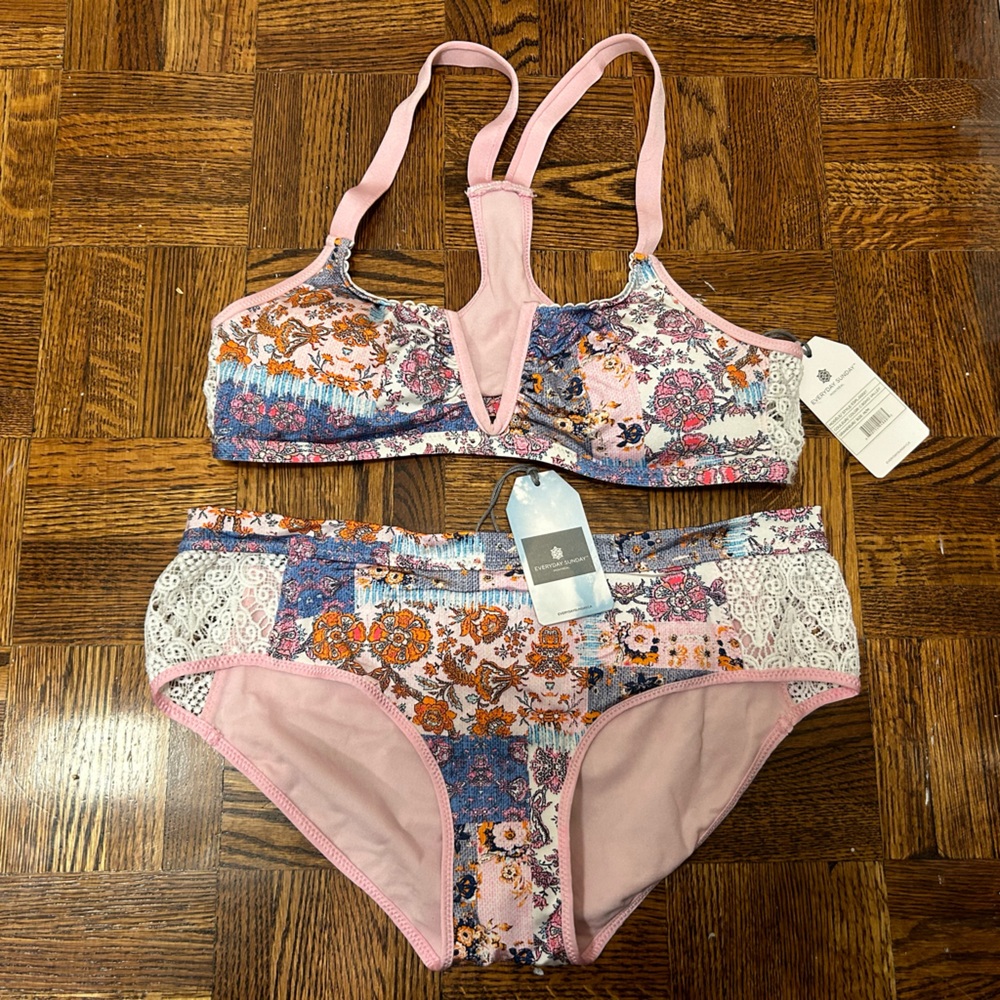 Pink boho bikini